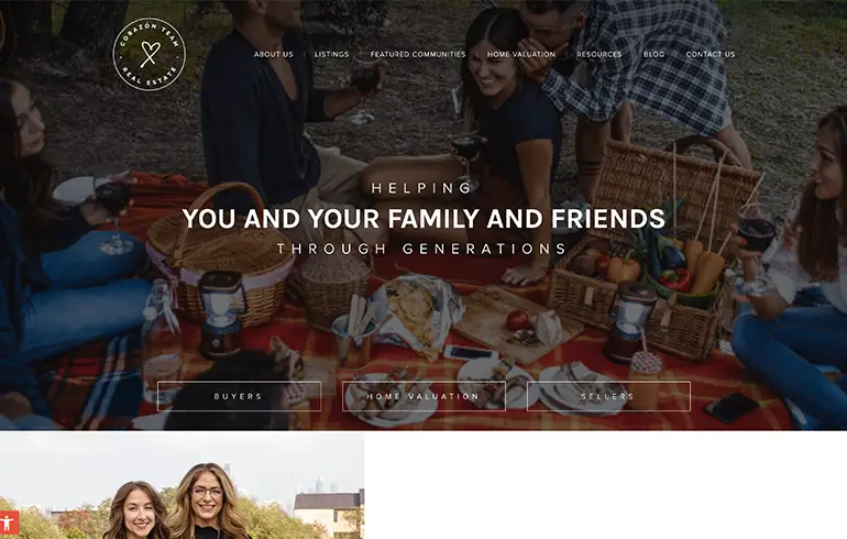 Corazón Team website showcasing Austin communities, featured properties, and personalized real estate services.
