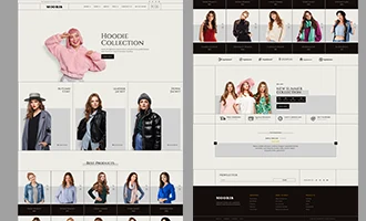 Fashion ecommerce store featuring hoodie collection, jackets, and women’s apparel, ideal for online clothing shopping and seasonal trends.