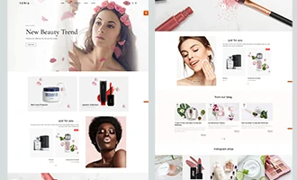 Modern beauty eCommerce store showcasing skincare, makeup, and cosmetics with fresh design, ideal for beauty trends and online shopping.