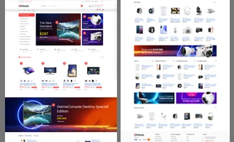 Electronics ecommerce store featuring gadgets, gaming consoles, and home appliances, ideal for online shopping of tech products and electronics deals.